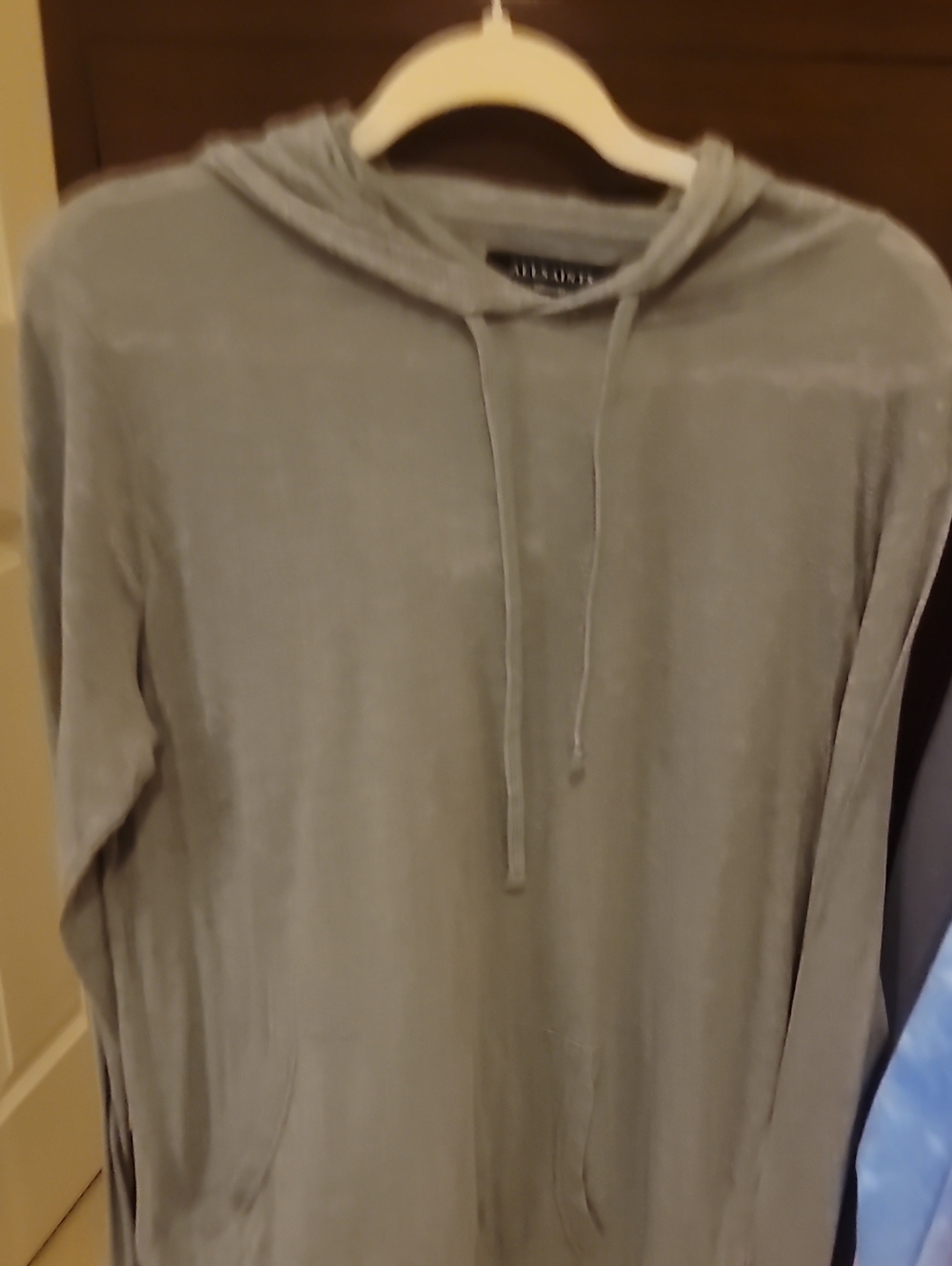 ALLSAINTS Blaze Pullover Hoodie Mens M Gray Logo Pockets MFO81S